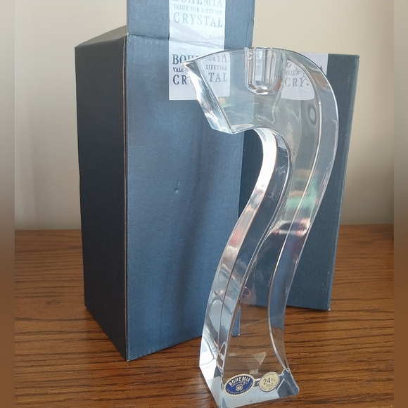 Bohemia Other - Two Bohemia Clear Crystal Candle Holders